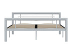 Metal, Bed Frame, 140 X 200 cm, Gray