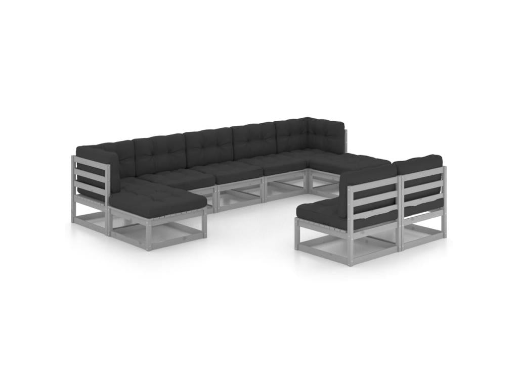 Pine Wood, Outdoor Furniture Set, Gray