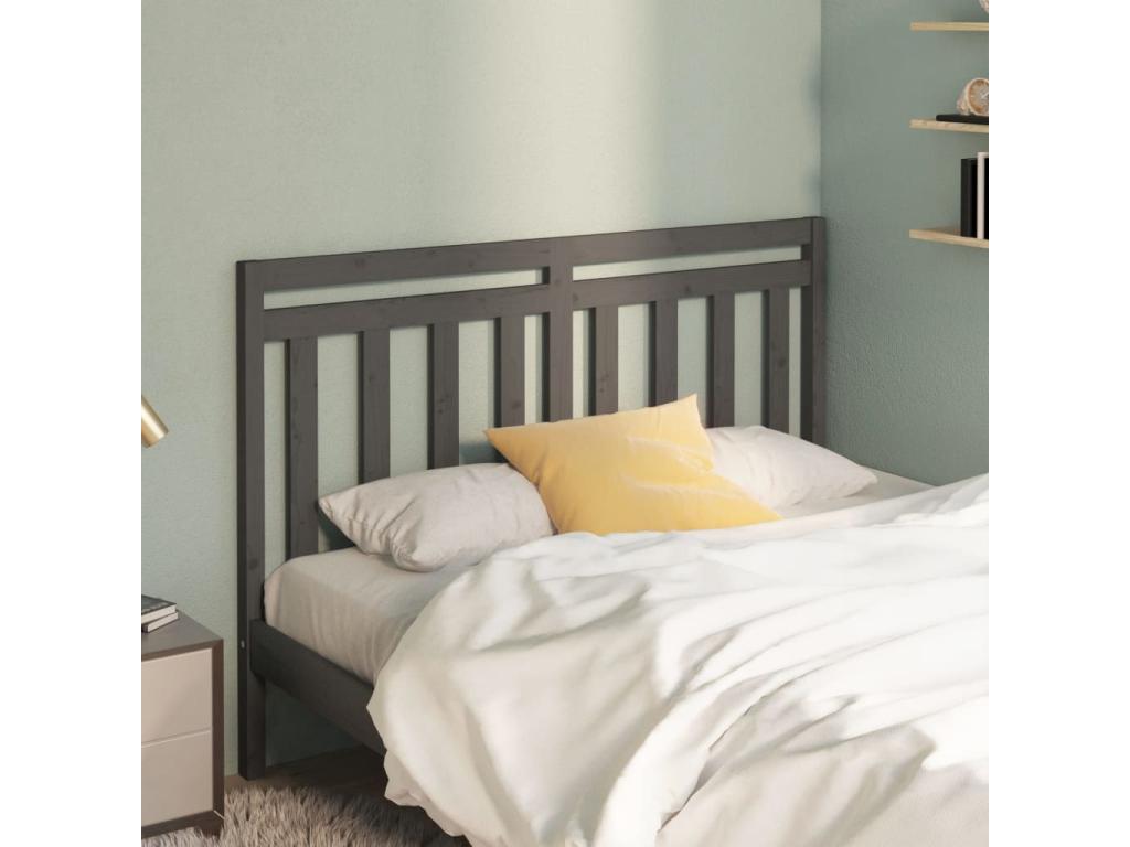 Solid Wood, Headboard, 141 X 4 X 100 cm, Gray
