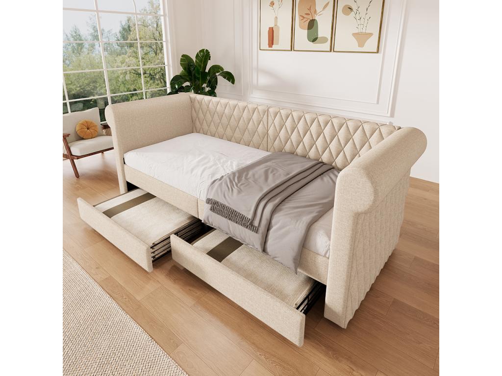 Bed Base, Beige