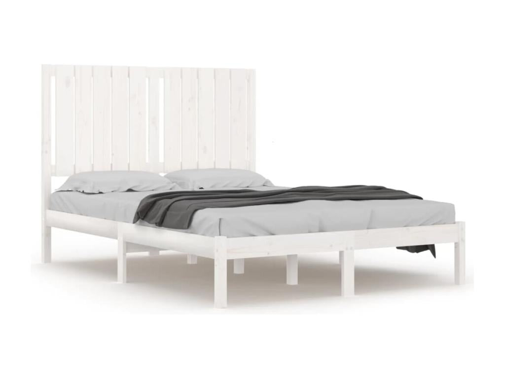 Solid Wood, Bed Frame, 120 X 190 cm, White