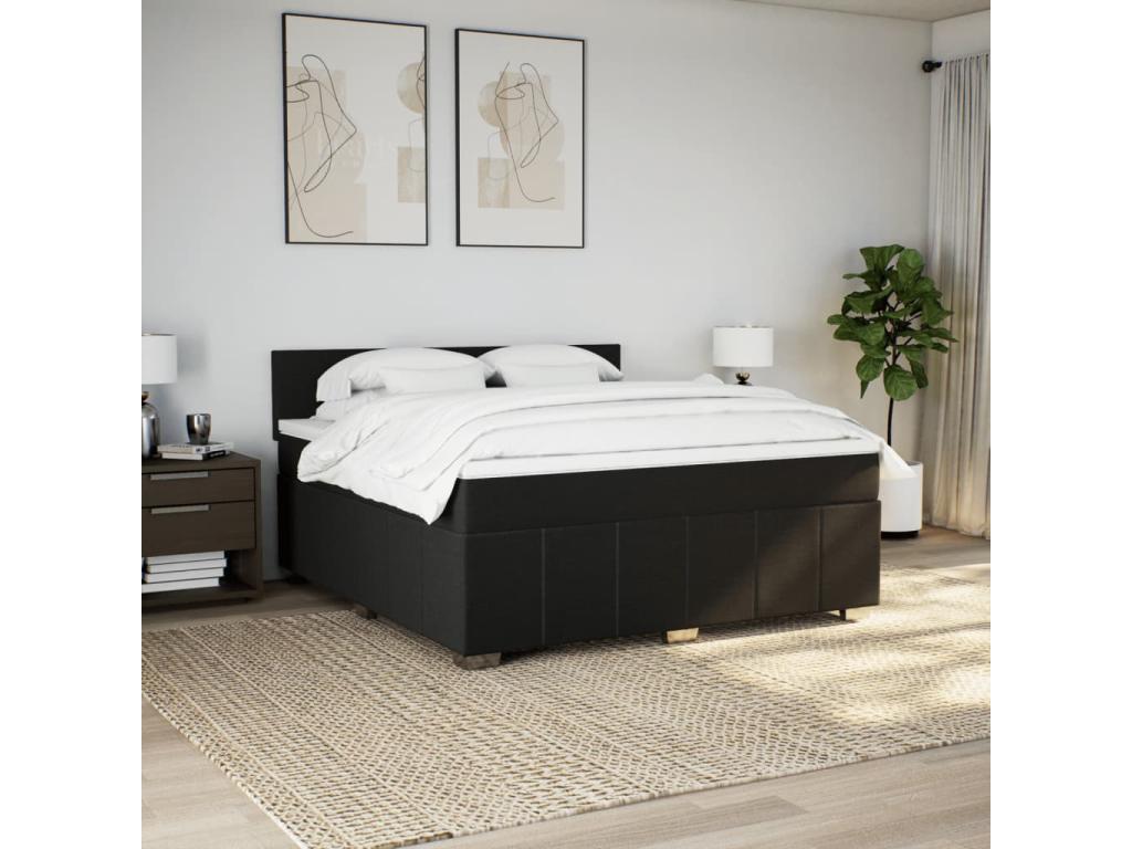 Fabric, Bed Base, 180 X 200 cm, Black