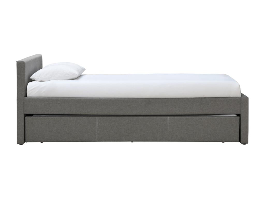 Fabric, Trundle Bed, 90 X 190 cm, Gray