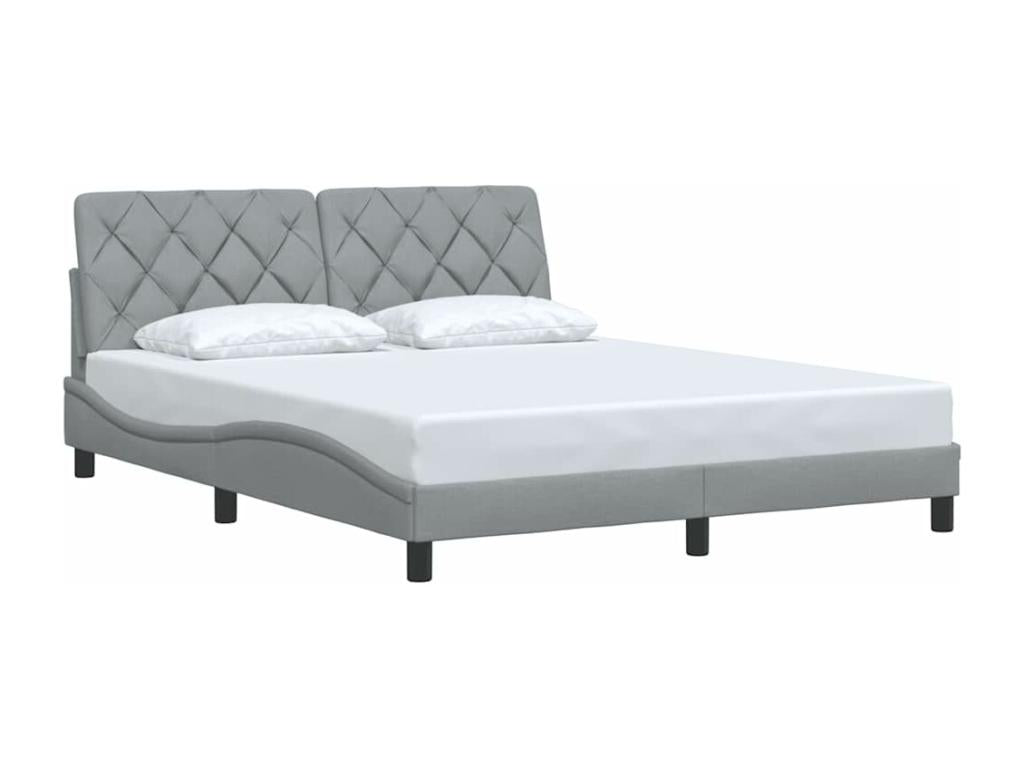 Fabric, Bed Frame, 160 X 200 cm, Gray