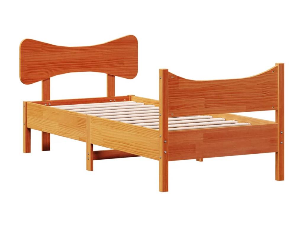 Pine Wood, Bed Frame, 90 X 200 cm, Brown
