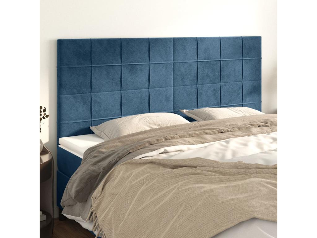 Velvet, Headboard, 100 X 5 X 78/88 cm, Blue