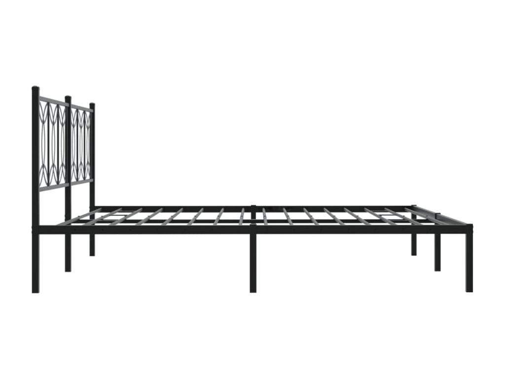 Metal, Bed Frame, 200 X 200 cm, Black