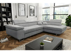 Velvet, Sectional Sofa, Gray
