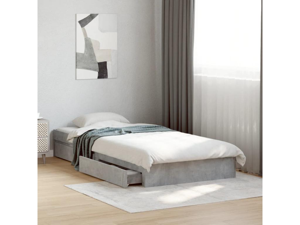 Bed Frame, 90 X 200 cm, Gray