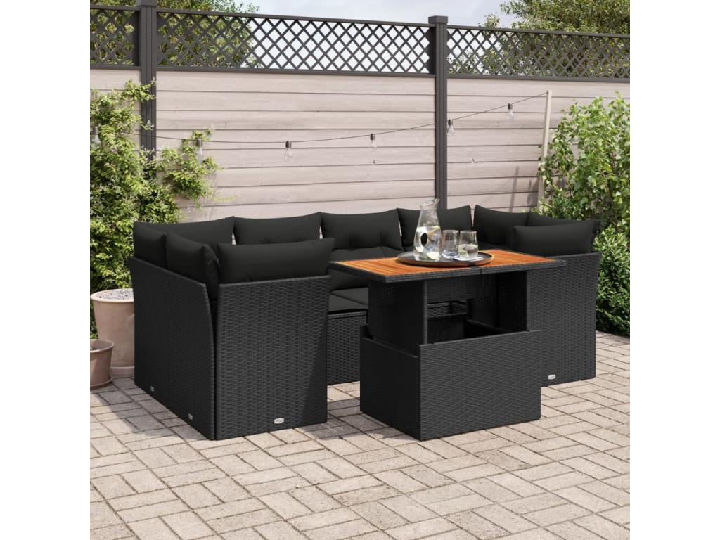 Woven Resin, Outdoor Furniture Set, Black