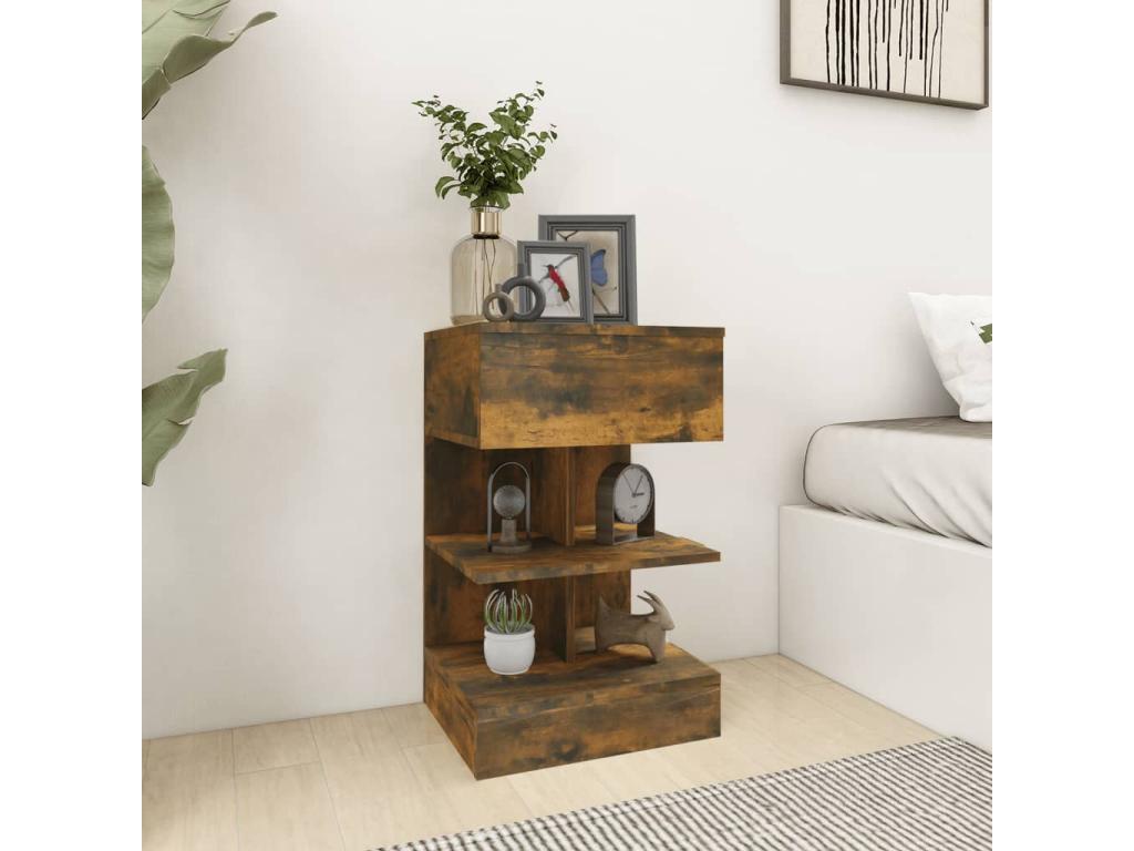 Oak Wood, Nightstand, 40 X 35 X 65 cm, Brown
