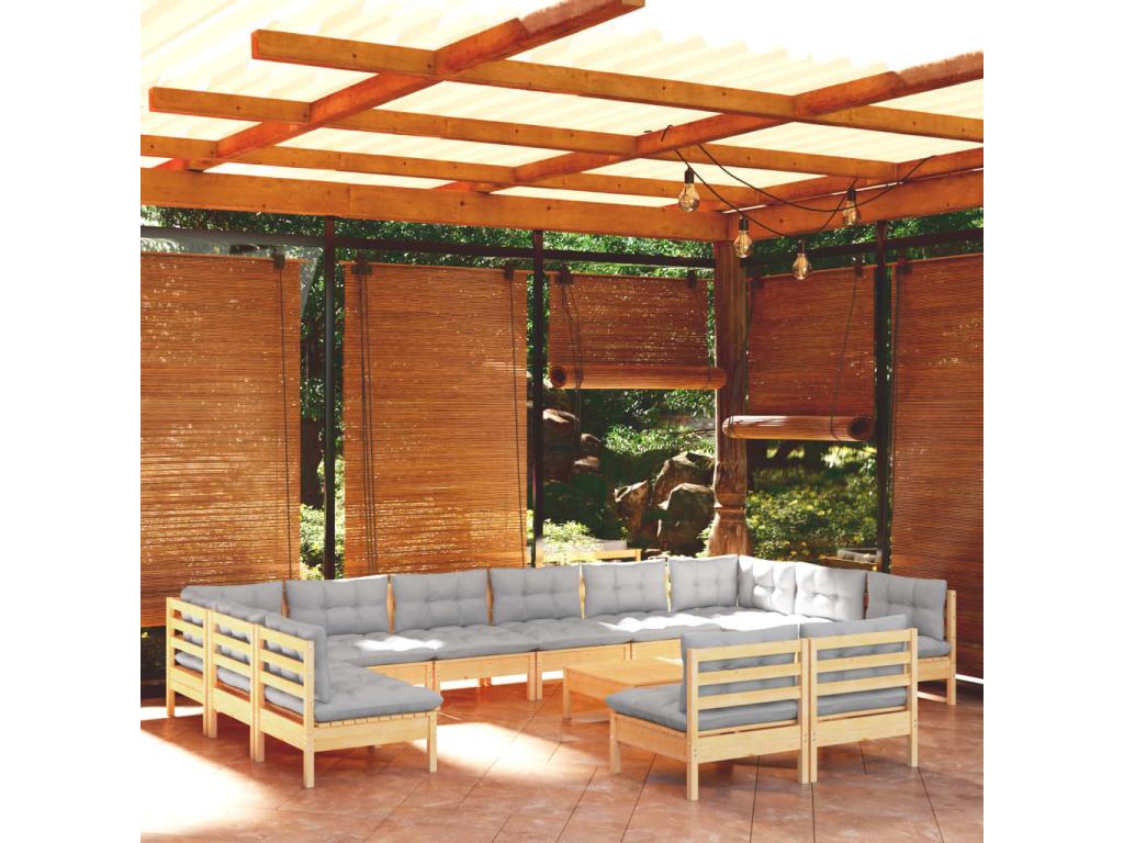 Pine Wood, Outdoor Furniture Set, Gray