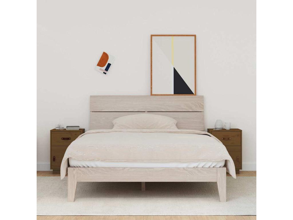 Pine Wood, Nightstand, 40 X 34 X 55 cm, Brown