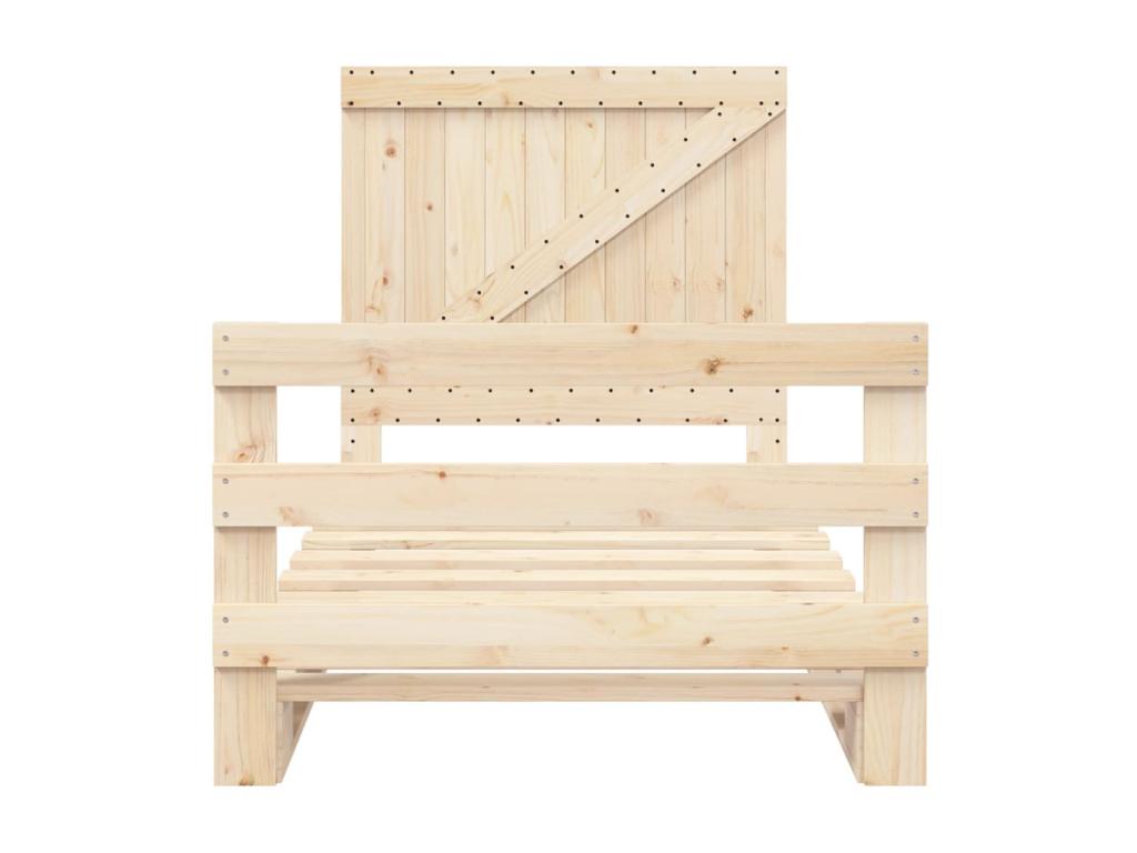 Pine Wood, Bed Frame, 100 X 200 cm, Brown