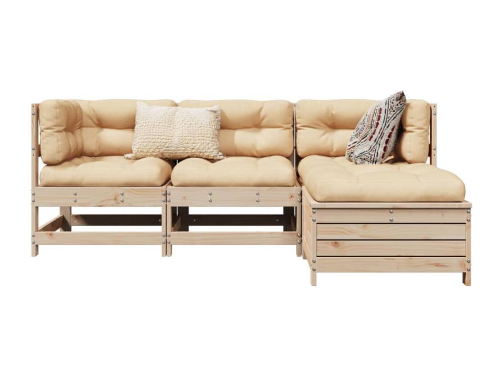 Solid Wood, Outdoor Furniture Set, Brown