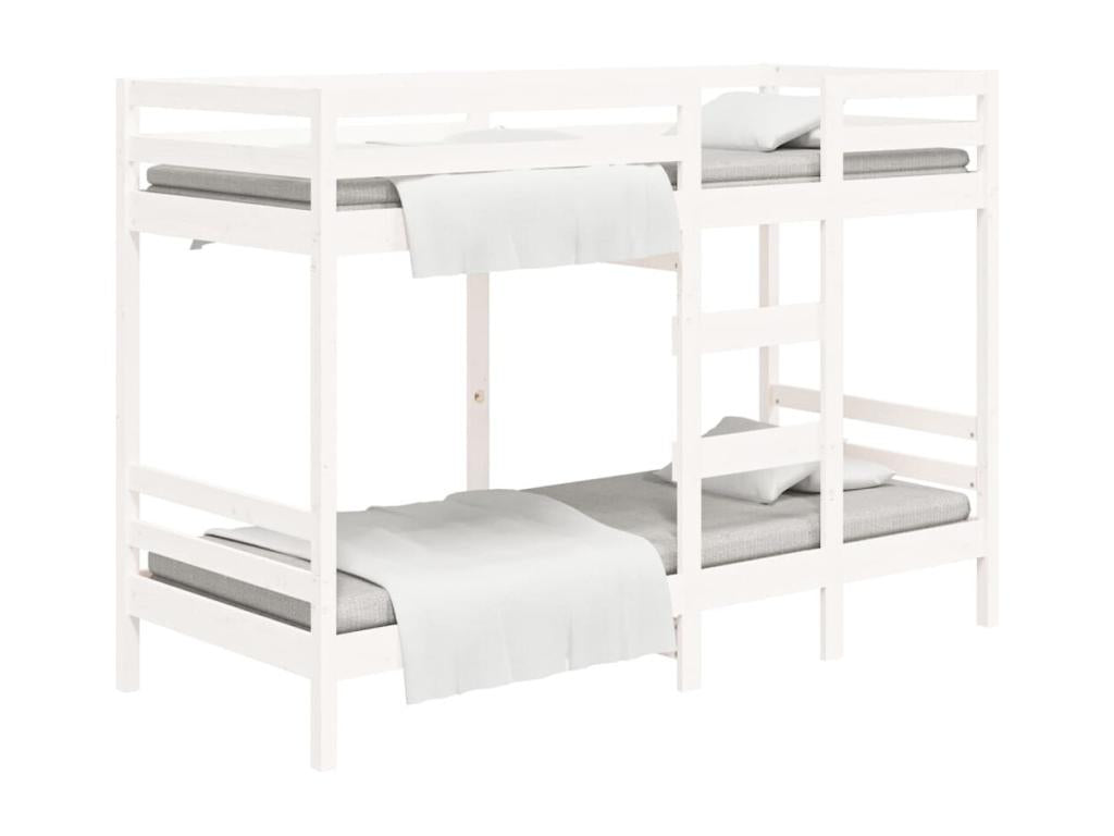 Pine Wood, Bunk Bed, 75 X 190 cm, White