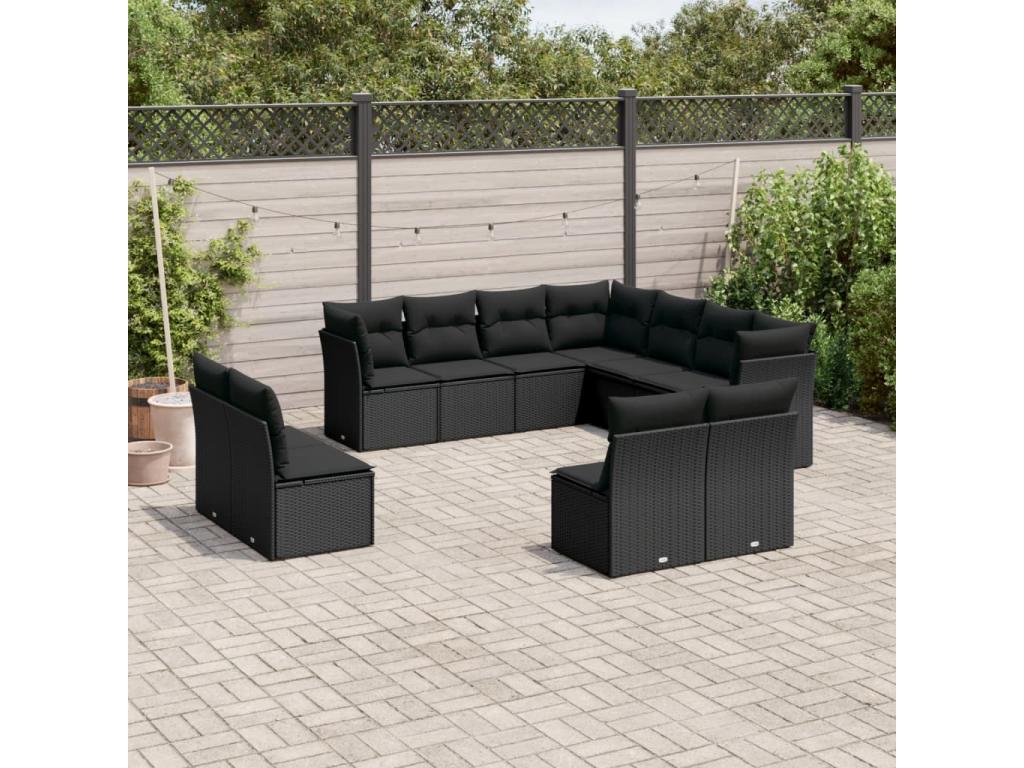 Woven Resin, Outdoor Furniture Set, Black