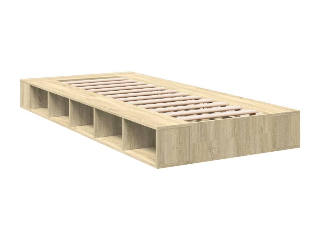 Oak Wood, Bed Frame, 90 X 200 cm, Brown