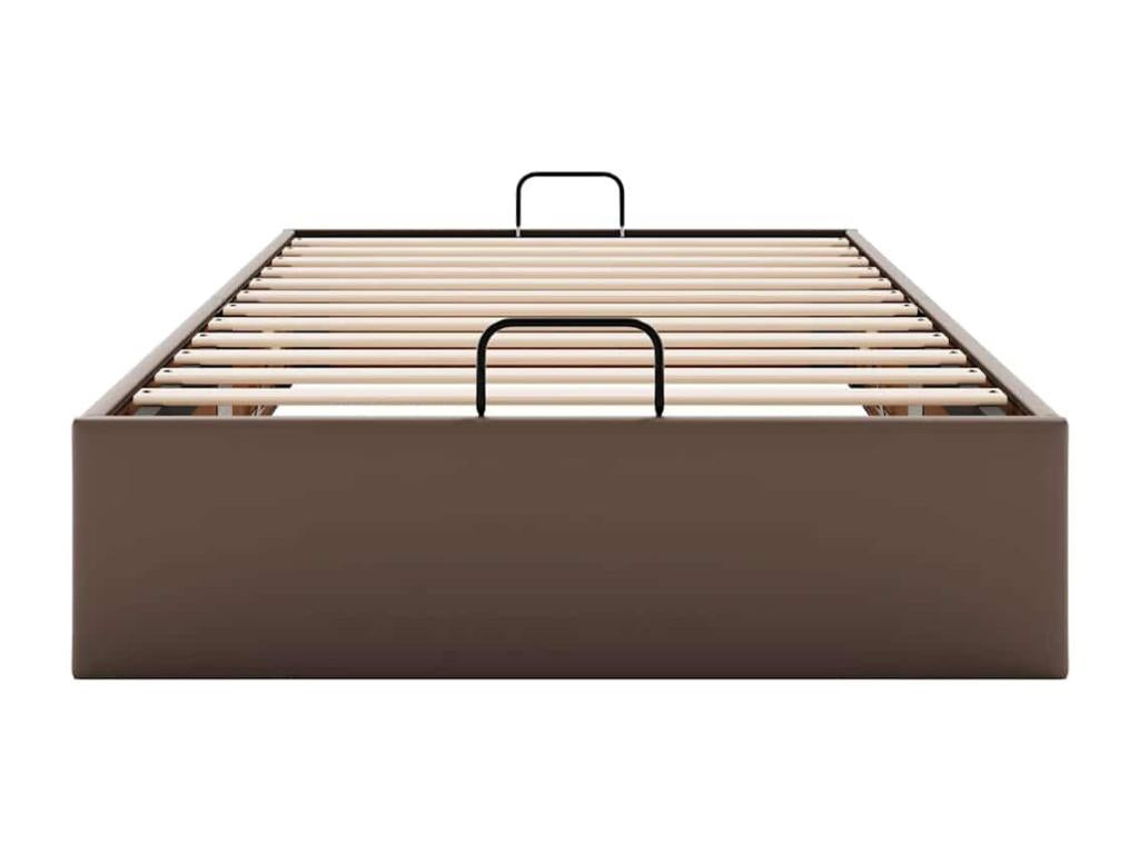 Faux Leather, Bed Frame, 90 X 200 cm, Brown