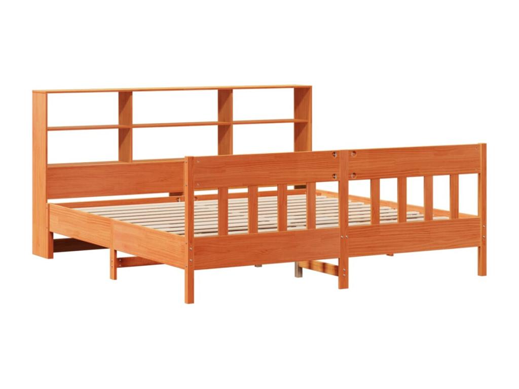 Pine Wood, Bed Frame, 200 X 200 cm, Brown