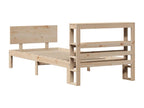 Pine Wood, Bed Frame, 100 X 200 cm, Brown