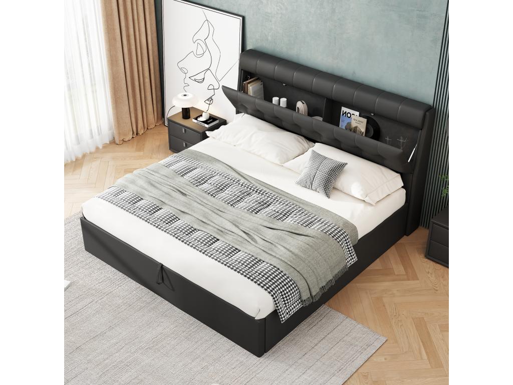 Faux Leather, Headboard, 140 X 190 cm, Black