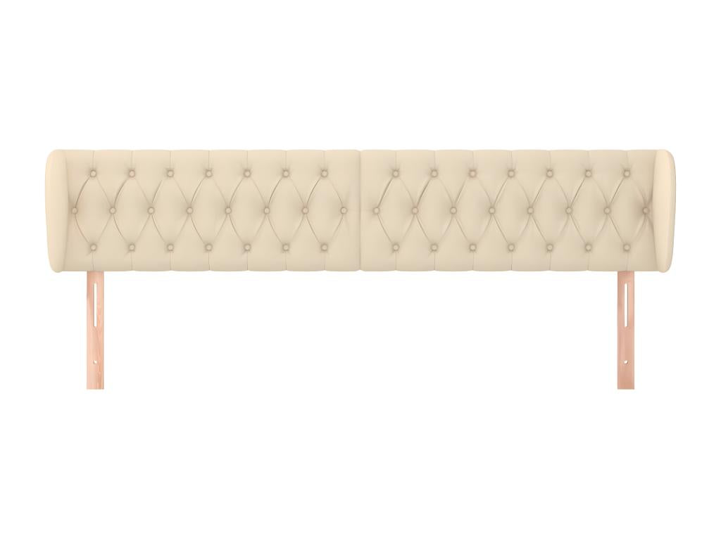 Fabric, Headboard, 203 X 23 X 78/88 cm, Cream