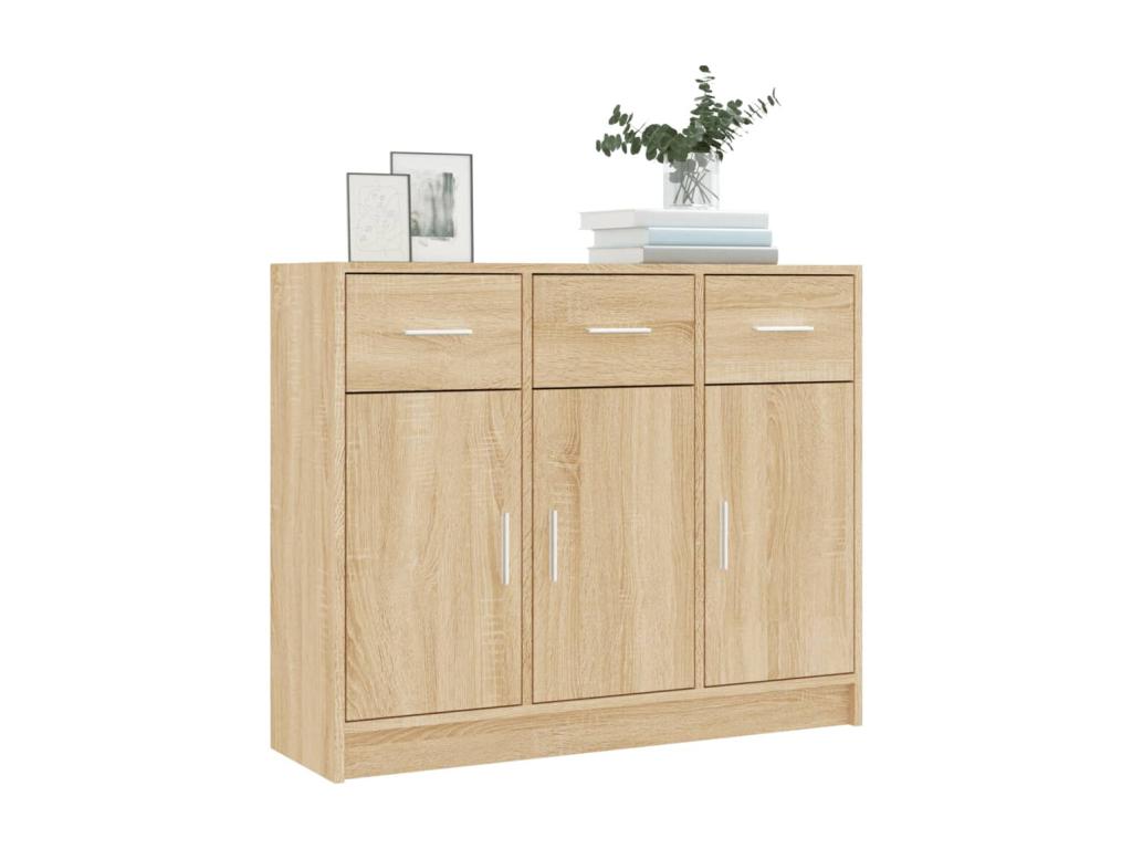 Oak Wood, Sideboard, 91 X 28 X 75 cm, Brown