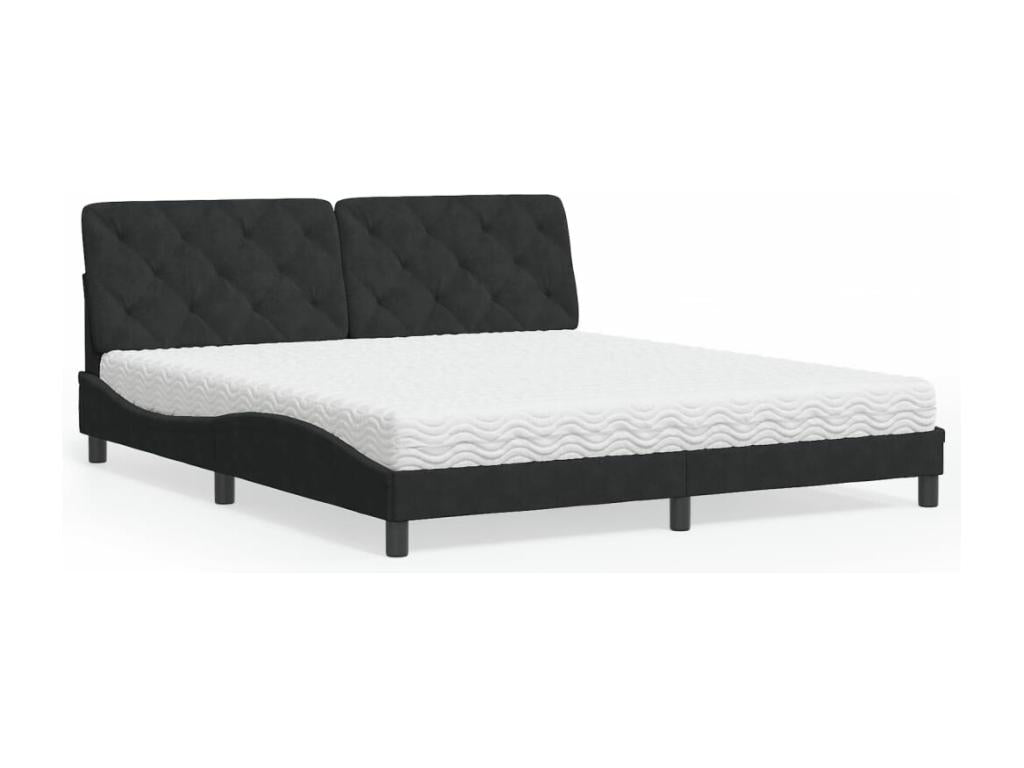 Velvet, mattress, 180 X 200 cm, Black