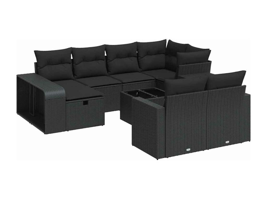 Woven Resin, Outdoor Furniture Set, Black