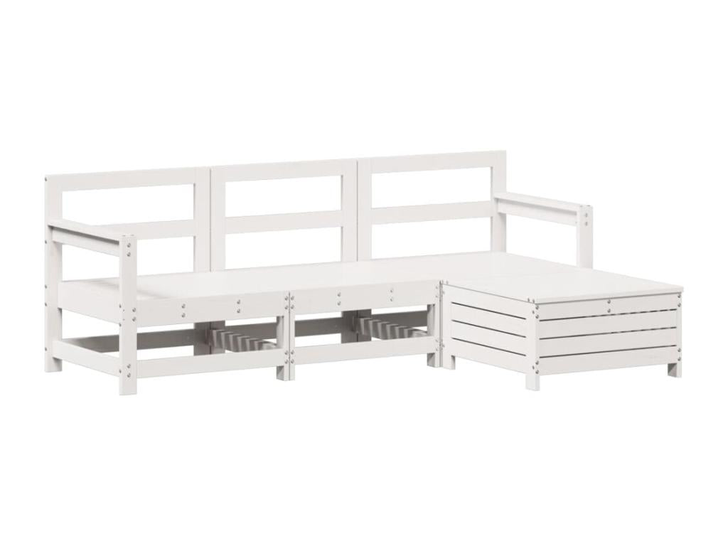 Pine Wood, Outdoor Furniture Set, White