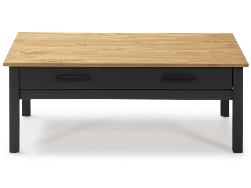 Pine Wood, Coffee Table, Blue, Natural, Dark