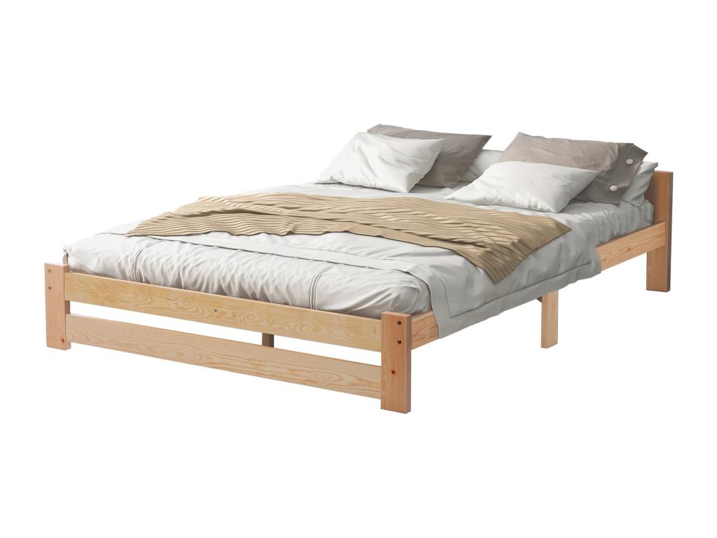 Solid Wood, Bed Base, 200X140 cm, White