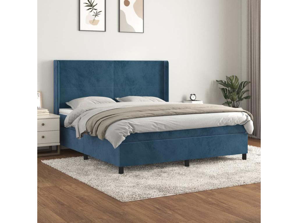 Velvet, Bed Base, 160 X 200 cm, Blue