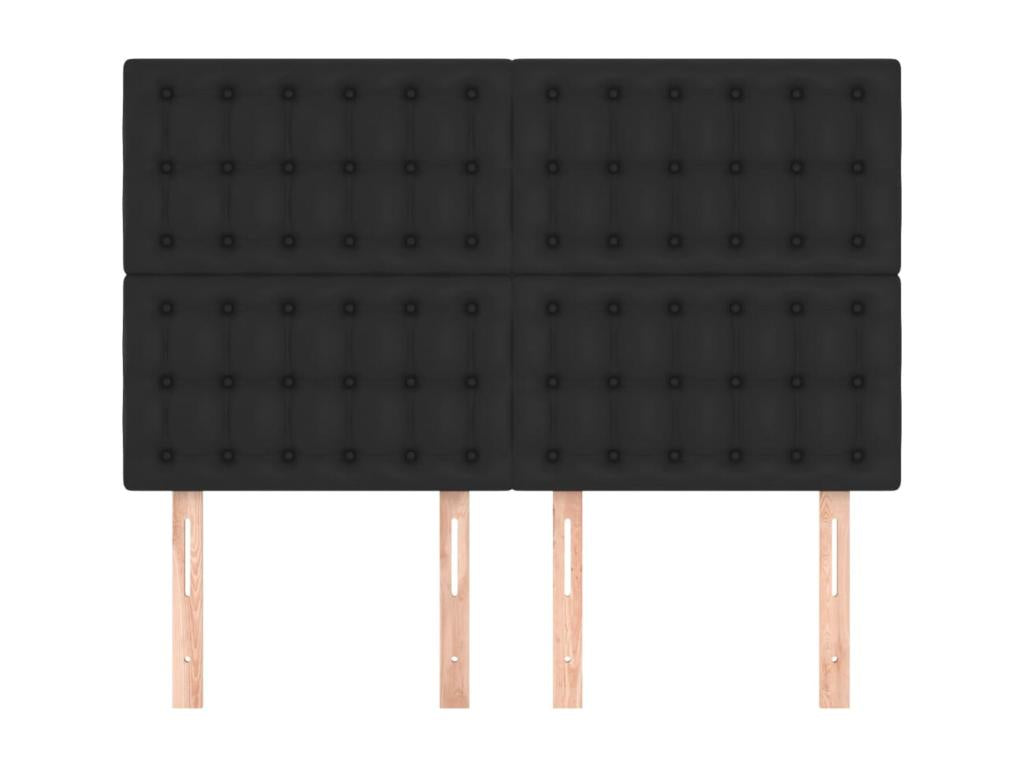 Faux Leather, Headboard, 72 X 5 X 78/88 cm, Black