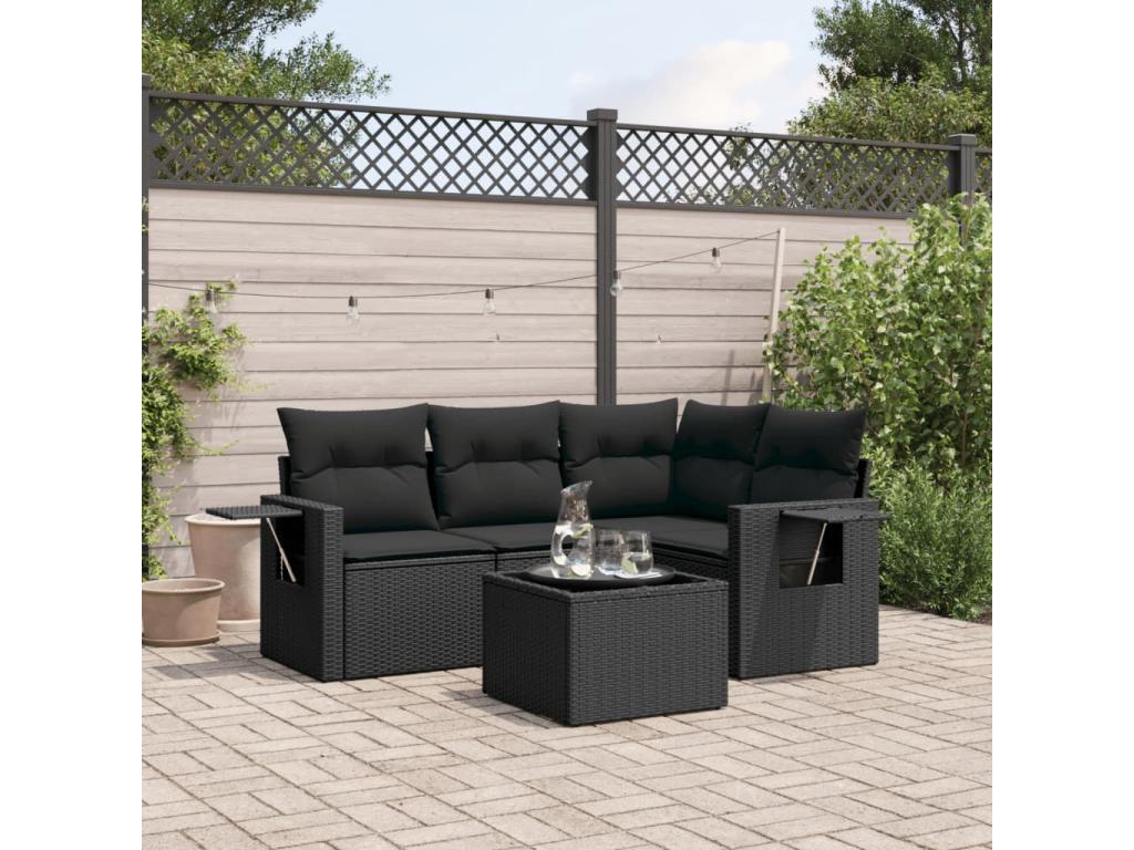 Woven Resin, Outdoor Furniture Set, Black