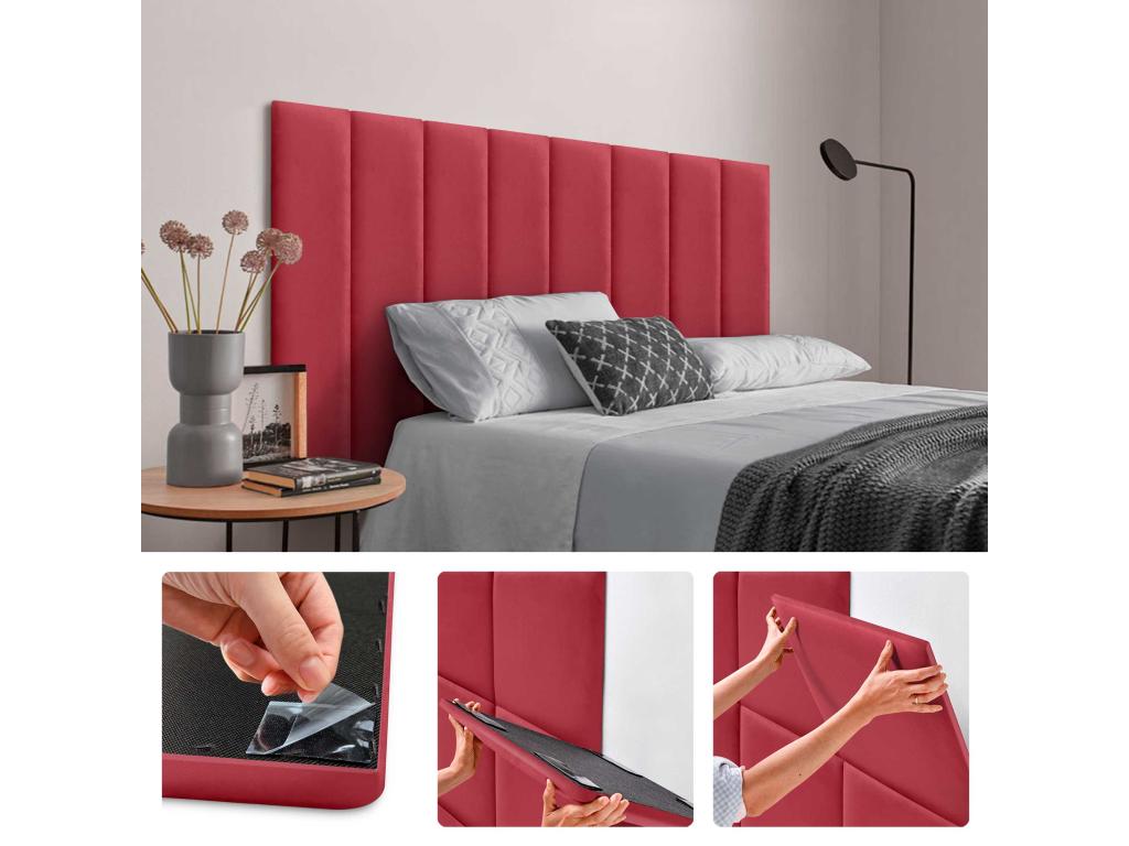 Velvet, Headboard, 60 X 20 cm, Red