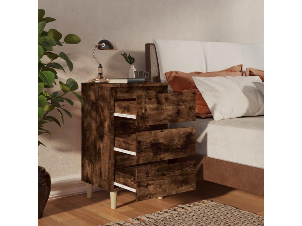 Oak Wood, Nightstand, 40 X 35 X 69 cm, Brown