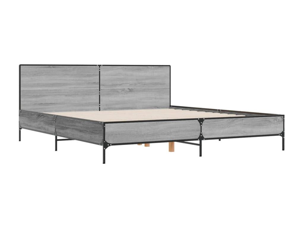 Metal, Bed Frame, 180 X 200 cm, Gray