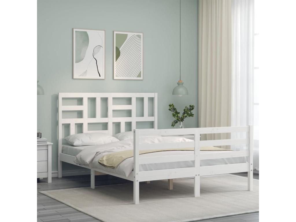 Solid Wood, Bed Frame, White