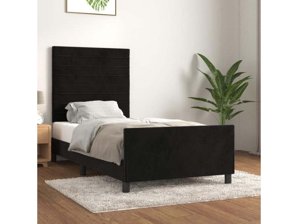 Velvet, Bed Frame, 90 X 190 cm, Black