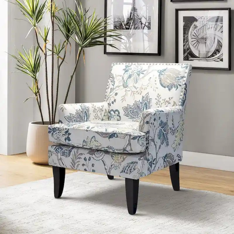 Akorda French Country Armchair with Nailhead Trim and Solid Wood Legs by HULALA HOME