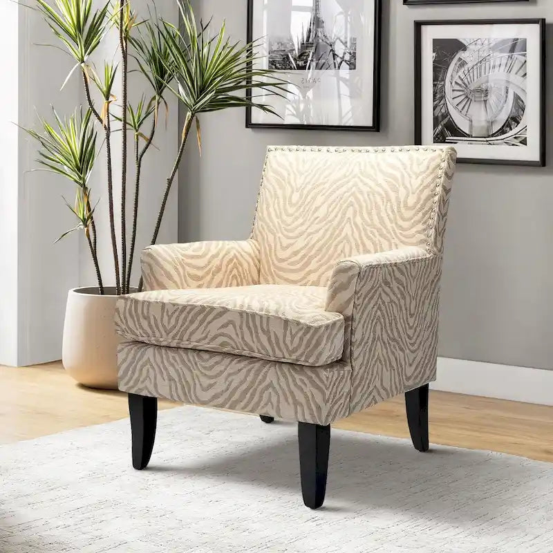 Akorda French Country Armchair with Nailhead Trim and Solid Wood Legs by HULALA HOME