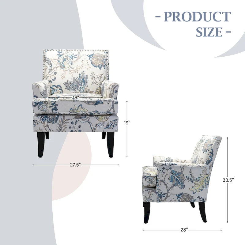 Akorda French Country Armchair with Nailhead Trim and Solid Wood Legs by HULALA HOME