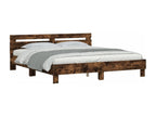 Oak Wood, Bed Frame, 160 X 200 cm, Brown