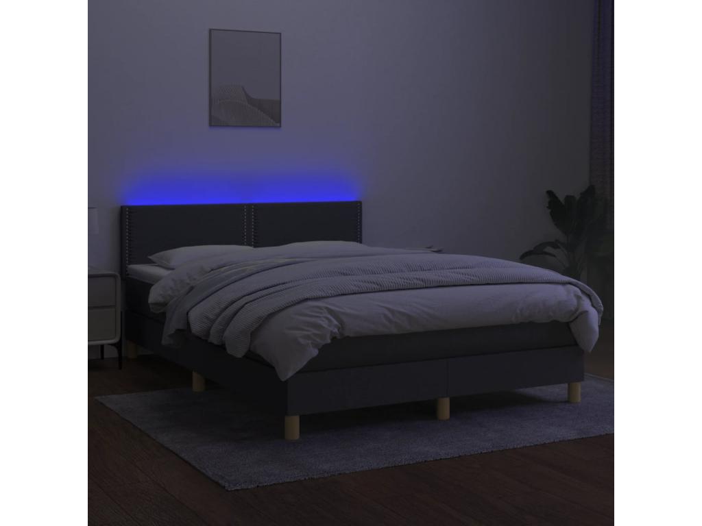 Fabric, Bed Base, 140 X 200 cm, Gray And Dark