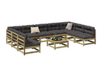 Pine Wood, Outdoor Furniture Set, Brown