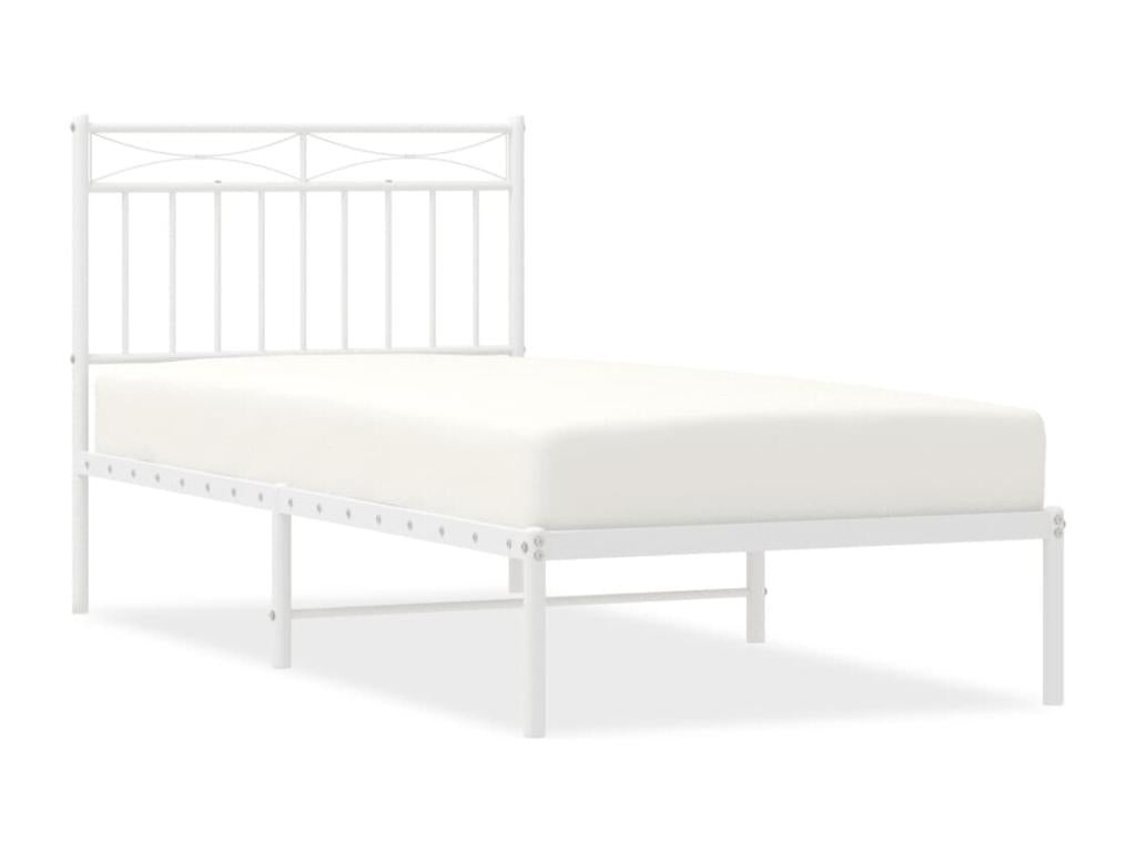 Metal, Bed Frame, 90 X 200 cm, White