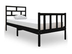 Pine Wood, Bed Frame, 75 X 190 cm, Black