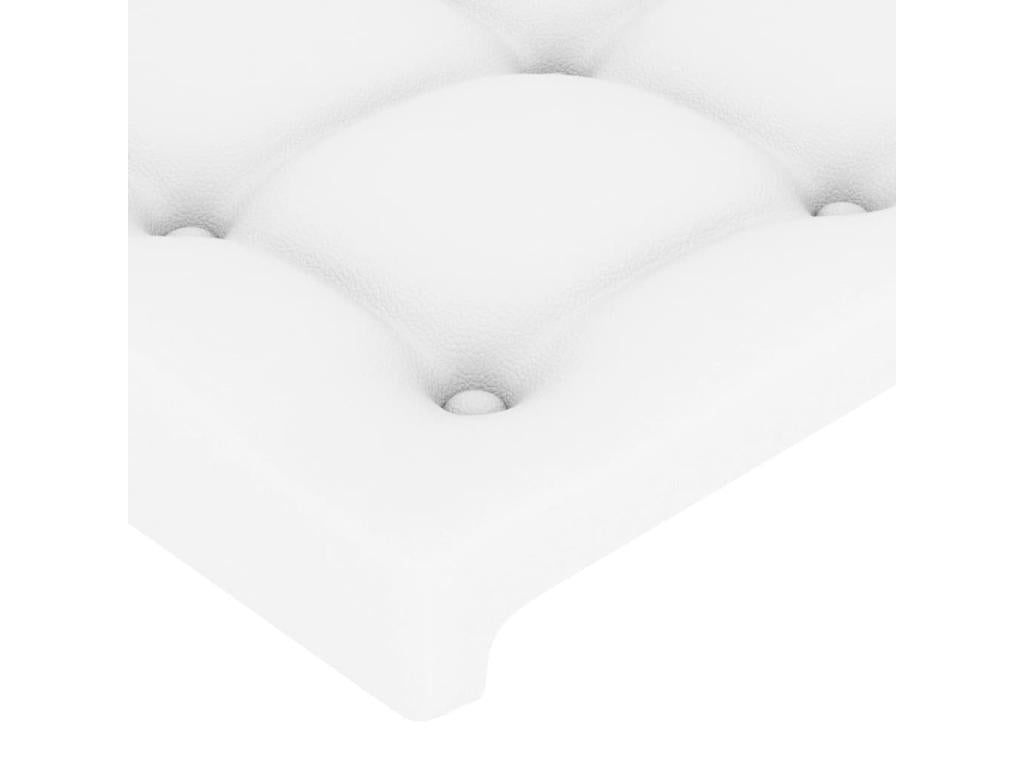 Faux Leather, Headboard, 203 X 16 X 78/88 cm, White